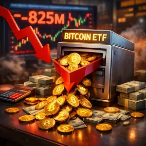 Bitcoin ETFs record $825M in outflows over five days as U.S. leads BTC sell-off