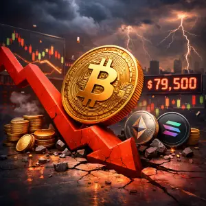 Bitcoin slides under $80,000 as the leading cryptocurrency sheds over 30% of its value.
