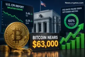 Bitcoin Nears $63,000 as Cooling U.S. Inflation Strengthens Expectations for a September Fed Rate Pause