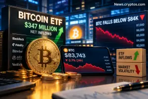 Bitcoin ETFs Pull In $347 Million Despite Bitcoin Falling Below $84,000
